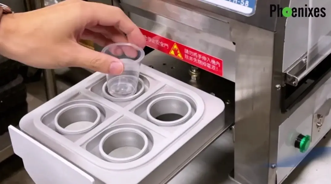 [Sealing Machine Recommendation] PH-58 Customized Sealing Machine: High-efficiency 4-cup sealing per batch, enabling highly flexible small container sealing.