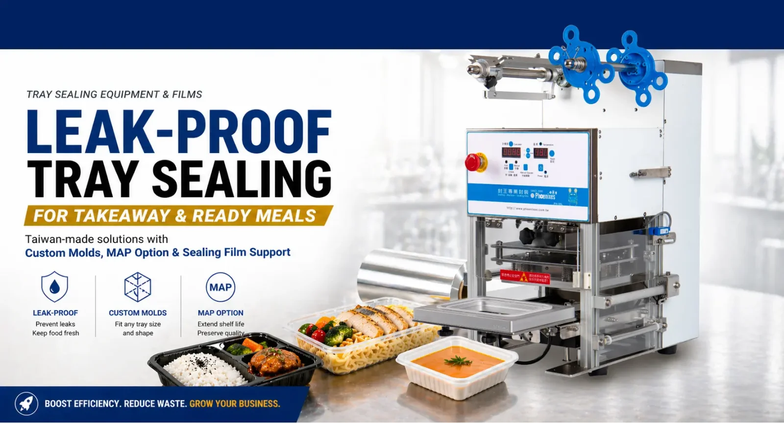Food Tray Sealing Machine for Takeaway & Ready Meals