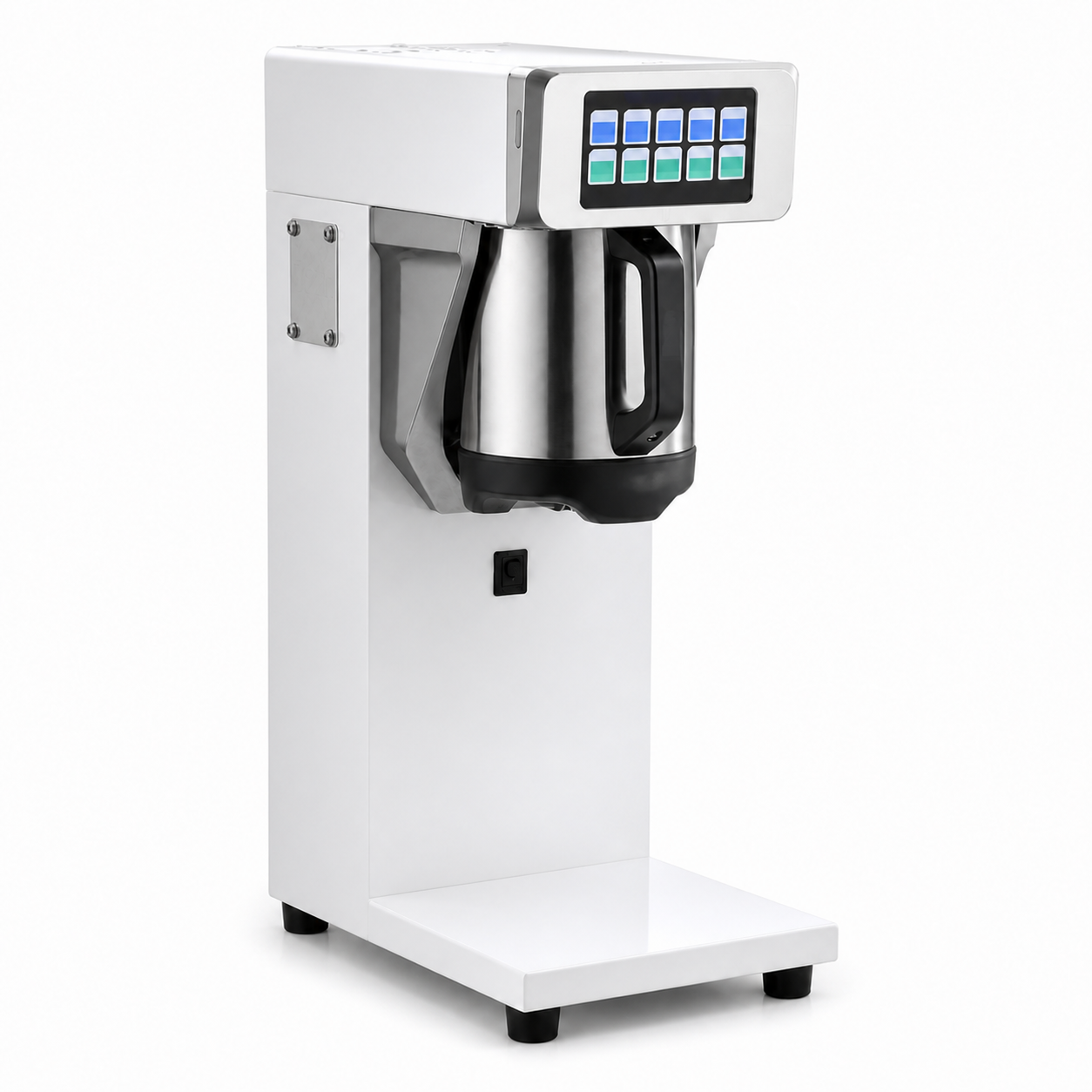 PH-SK300 Wi-Fi automatic tea brewer, front angle with tea bucket