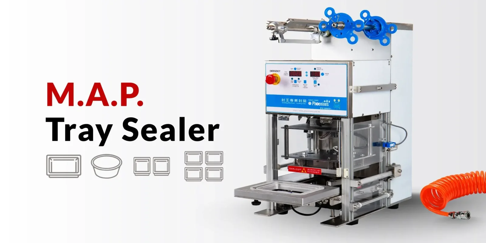 Tray sealer | Air-compressor driven