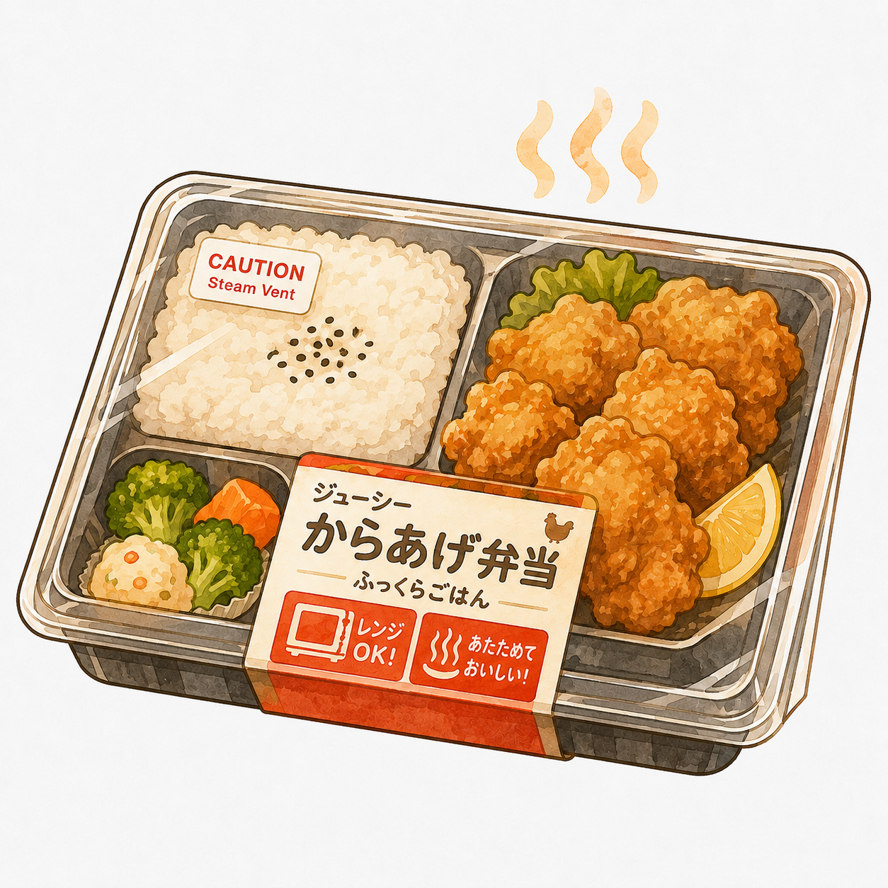 Self-venting sticker application for convenience-store ready meals