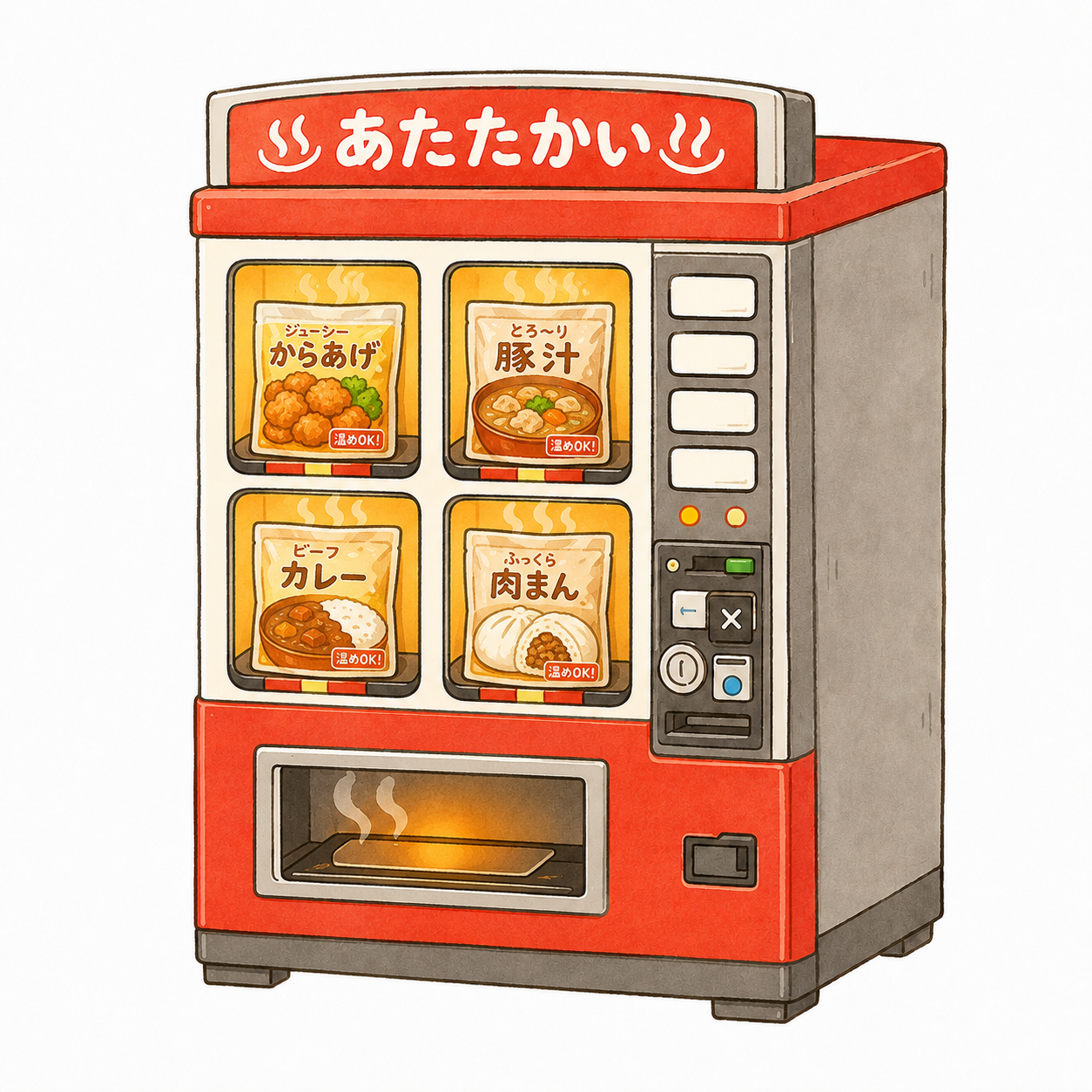 Self-venting sticker application for hot-food vending